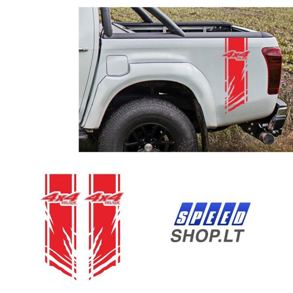 TOYOTA HILUX šoniniai lipdukai (raudona)